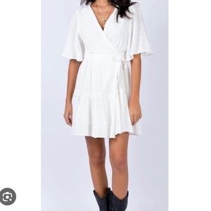 Princess Polly white wrap dress